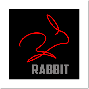 RED LINE RABBIT Posters and Art